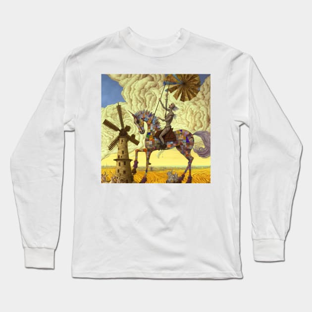 Don Quixote Mosaic Long Sleeve T-Shirt by The Bark Side